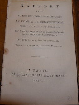 Item #68-3939 Rapport fait au nom des commissaires adjoints au Comité de Constitution pour la...