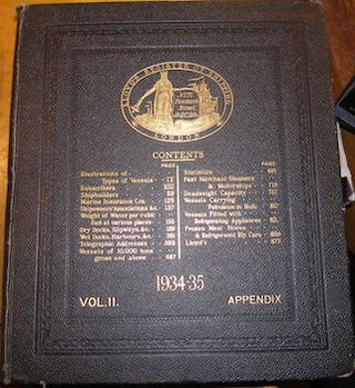 Item #68-3998 Lloyd's Register Of Shipping. 1934 - 1935. Volume II. Appendix. Lloyd's Of London