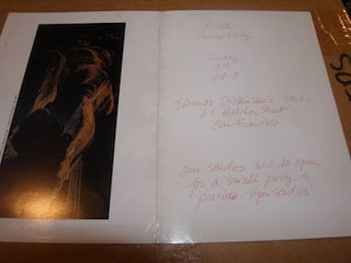 Item #68-4002 The Crucifix Series. Promotional card with inked note inviting recipient to Private...