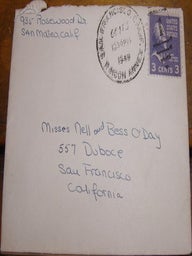 Item #68-4042 Baptism Announcement to Miss Nell and Bess O'Day, October 13, 1949. Mr., Mrs. John...