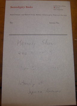 Item #68-4233 Internal Note in Serendipity Books: "Kennedy Shaw...Internship of Japanese...