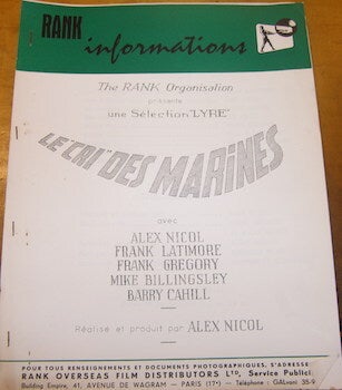 Item #68-4374 Press kit for 1961 French film Les Cri Des Marines (Then There Were Three). The...