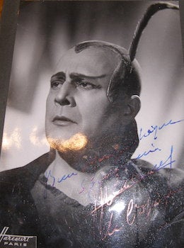 Item #68-4475 Autographed B&W Photo of Paul Cabanel, Costume de l'Faust (Mephisto). Harcourt, phot