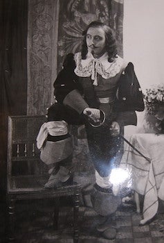 Item #68-4496 B&W Photo of Rene Bonneval, costume de D'Artagnan. Chateneuse ., phot