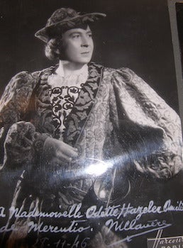 Item #68-4497 Autographed B&W Photo of Marcel Clavere, costume de "Romeo Et Juliette" Harcourt, phot