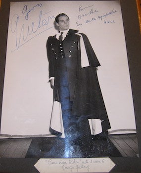 Item #68-4613 Autographed B&W Photo featuring French actor Georges Guetary. "Pour Don Carlos" B....