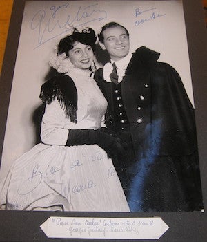 Item #68-4614 Autographed B&W Photo featuring French actor Georges Guetary. "Pour Don Carlos" B....