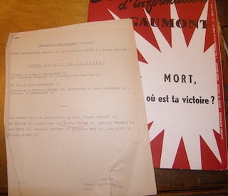Item #68-4690 Press release for Mort, Ou Est Ta Victoire. Gaumont Distribution, Herve Bromberge, dir