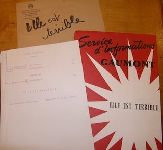 Item #68-4768 Press release for Elle Est Terrible. Gaumont Distribution, Luciano Salce, dir