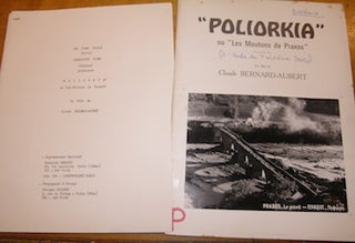 Item #68-4784 Publicity material for Poliorkia, Ou Les Moutons De Praxos. Les Films Lodice,...