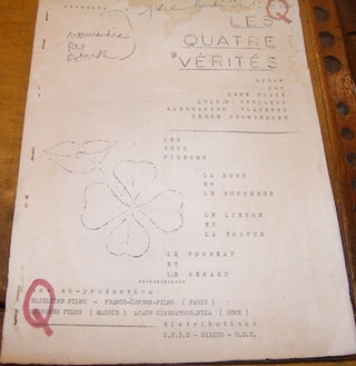 Item #68-4849 Press Kit for Les Quatre Verites. Madeleine Films, Hervé Bromberger...