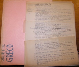 Item #68-4851 Press release for Juliette Greco. Juliette Greco