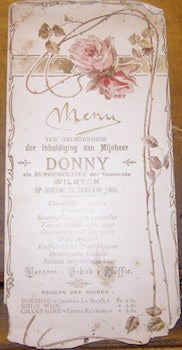 Donny, Frederik (1861 - 1938); Donny Als Burgemeester der Gemeente Wilryck - Menu Ter Gelegenheid Der Inhuldiging Van Mijnheer
