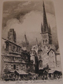 Item #68-5480 Rue De l'Epicerie (Rouen). Charles Pinet, etch