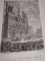Item #68-5561 Le Roi arrivant a l'Hotel de Ville le 17 Juillet 1789. Jean-Louis Prieur, Couche...