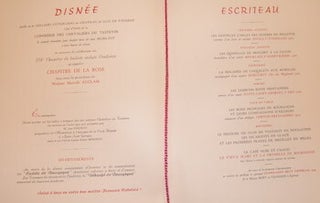 Menu for the Chapitre de la Confrerie des Chevaliers du Tastevin. Chapitre De La Rose. 256e Chapitre.