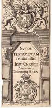 Item #68-6364 Novum Testamentum Domini nostri Jesu Christi. Title Page Only. Theodoro Beza