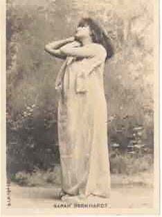 Item #68-6369 Black and white postcard of Sarah Bernhardt (1844 - 1923), in the title role of...
