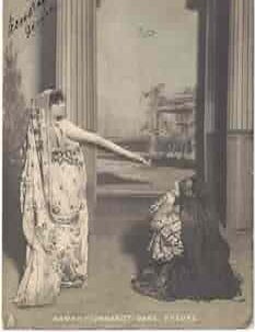 Item #68-6372 Black and white postcard of Sarah Bernhardt (1844 - 1923), in Phedre by Jean Racine. P. . Boyer, phot.