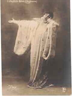 Item #68-6383 B&W postcard of Sarah Bernhardt (1844 - 1923) in the role of Elisabeth Reine...