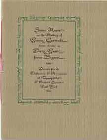 Item #68-6455 Some notes on the making of Grimy Gertrude, better known as Dirty Gertie from Bizerte. Printed for the Edification & Amusement of Typophiles & Kindred Spirits. The Typophiles, Thomas Perry Stricker.