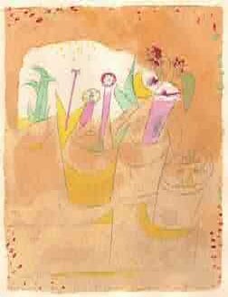 Item #68-7193 Blumentisch. (Flower Table). 1920. Lithograph and Water Color. Original Size. Paul Klee, San Francisco Museum Of Art.