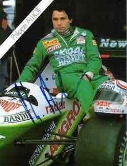 Item #68-7239 Philippe Alliot. Autographed card. ICN Publicivit.