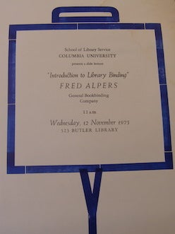 Item #68-7774 The School of Library Service, Columbia University presents a slide lecture...