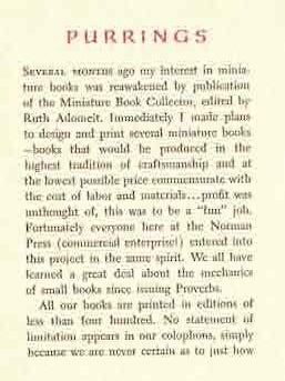 Prospectus of the miniature books designed, printed and published by the Black Cat Press