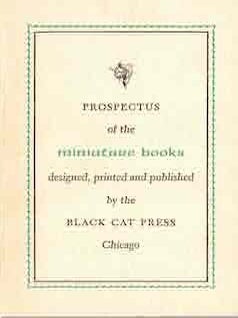 Item #68-8207 Prospectus of the miniature books designed, printed and published by the Black Cat...