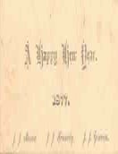 Item #68-8250 A Happy New Year. 1877. J. J. Murrin, J. J. Kennedy, J. J. Gorevan.