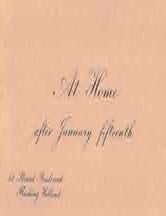 Item #68-8251 At Home After January Fifteenth. 42 Strand Boulevard, Flushing Holland. 19th Century English or Dutch Printer.