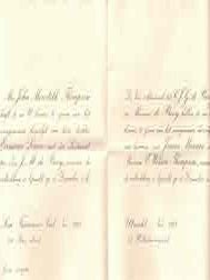 Item #68-8257 Mrs. John Meredith Thompson heeft de eer U kennis te geven van het voorgenomen...