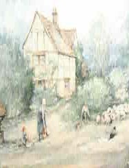 Item #68-8458 Shepherd Boy. From an original watercolour by Jason Partner. Stanford University Press, Nostalgic Memories.