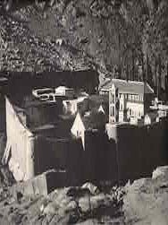Item #68-8959 Dry creek bed in valley below hills. 1930s Sahara photographer