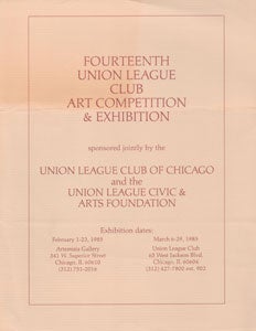 Item #69-0037 Fourteenth Union League Club Art Competition & Exhibition. Union League Club of...