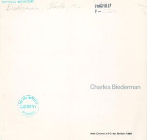 Item #69-0182 Charles Biederman. Arts Council of Great Britain, Charles Biederman