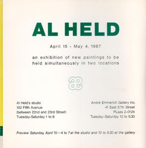 Item #69-0231 Al Held: An Exhibition of New Paintings to be Held Simultaneously in Two...