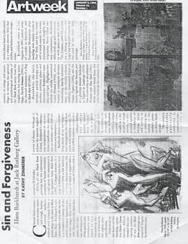 Item #69-1901 Sin and Forgiveness: Hans Burkhardt at Jack Rutberg Gallery. Feb. 26- Apr. 4, 1997....