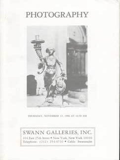 Item #69-2554 Photography. 13 Nov., 1986. Sale #: 1418, Lot #s 1-357. Swann Galleries