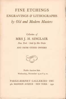 Item #69-3364 Fine Etchings, Engravings & Lithographs by Old and Modern Masters, Collection of...
