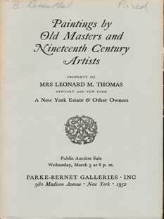 Item #69-3368 Paintings by Old Masters and Nineteenth Century Artists: Property of Mrs. Leonard...