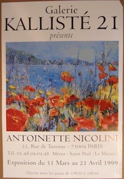 Item #69-3683 Galerie Kalliste 21 Antoinette Nicolini Exposition du 31 Mars au 21 Avril 1999....