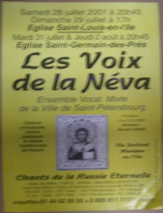 Item #69-3747 Les Voix de la Neva. 15e Festival Musique en l'Ie.