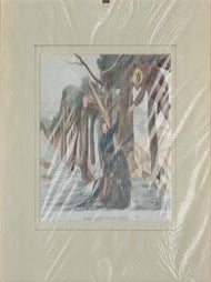 Item #69-4435 In the Far West - Carrying the Mail. 19th C. Engraving Artist