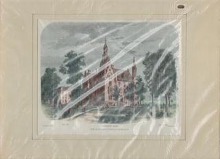 Item #69-4436 Heck Hall University Hall The Northwestern University. 19th C. Engraving Artist