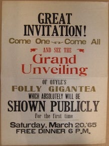 Item #69-5155 Great Invitation! Come One Come All and See the Grand Unveiling of Quyle's Folly...