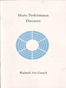 Item #69-5256 Music Performance Directory Fall, 1966. Jane H. Galante Regional Arts Council, chair