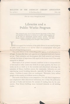 Item #69-6714 Bulletin of the American Library Asociation Vol 26, No. 6 in Two Parts, Part II...