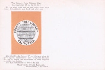 California State Library Pin County Free Library Sign | California State Library